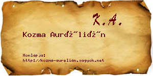 Kozma Aurélián névjegykártya